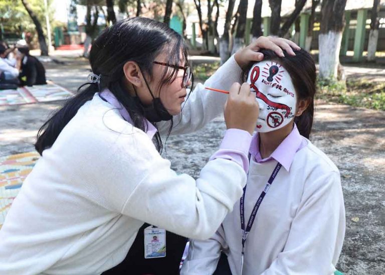 Face painting and Flash mob held on World AIDS Day