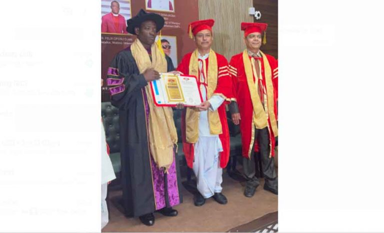 Ghana university honors Manipur titular king Honorary Doctorate degree
