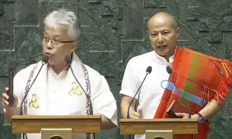 “Manipur” chant thrills Parliament as Bimol, Alfred take oath