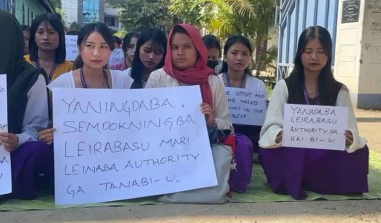 GP Women’s College students protest bomb threat