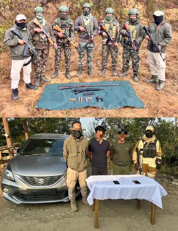 Arms recovered in Kangpokpi of Manipur, two extortionists nabbed