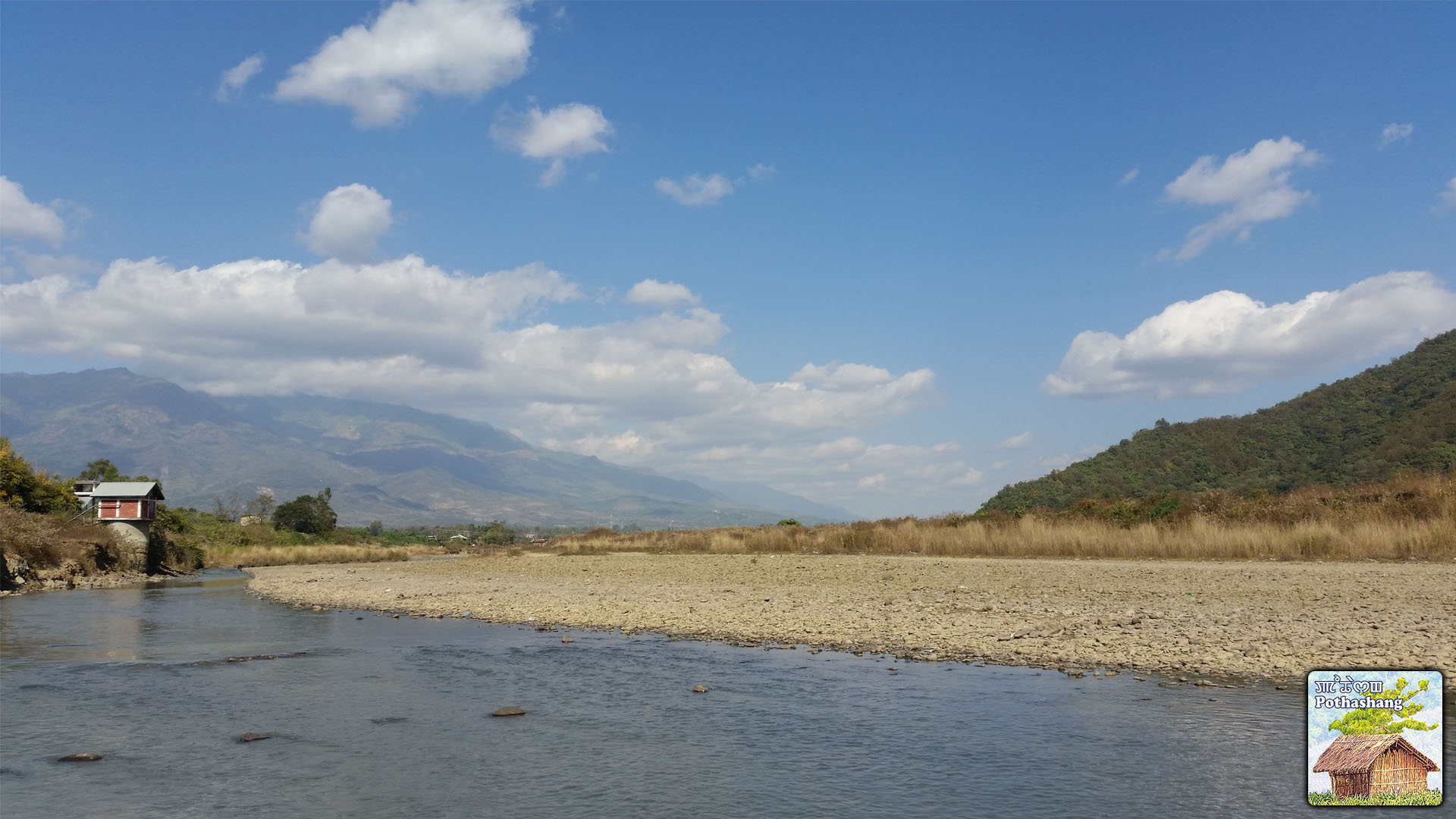 Landscape view of Sekmai River, Manipur