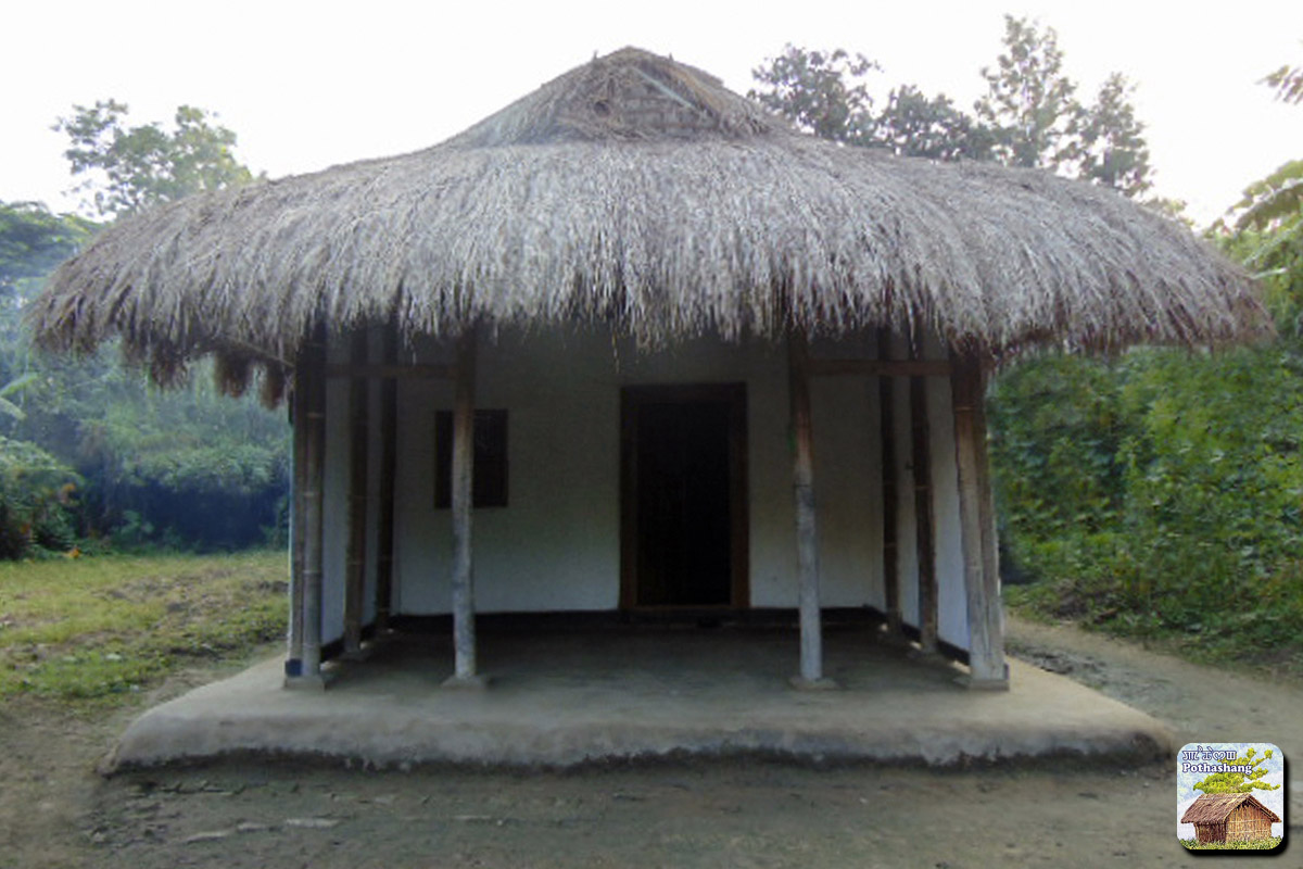 Meitei Yumjao, a traditional hut of Meities