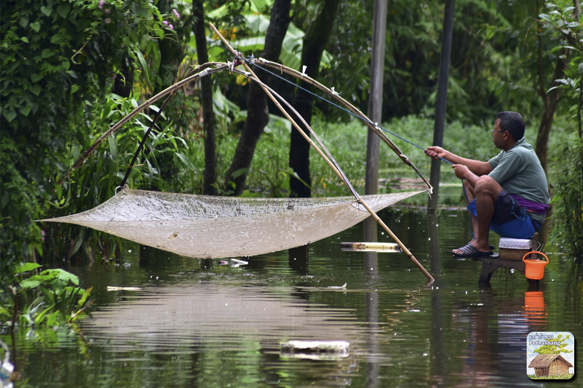 Flood water fishing in Manipur